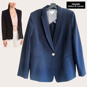 TAHARI ASL NEW Minimalist One-Button Lapels Welt Pockets Blazer Jacket 16